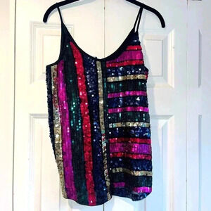 NWOT Express Multicolored Sequin Cami. Size‎ S B45